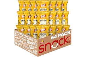 Frito Lay Baked Lay's Original Potato Chips, Gluten Free, 1.125 oz Bags, (64 Pack)