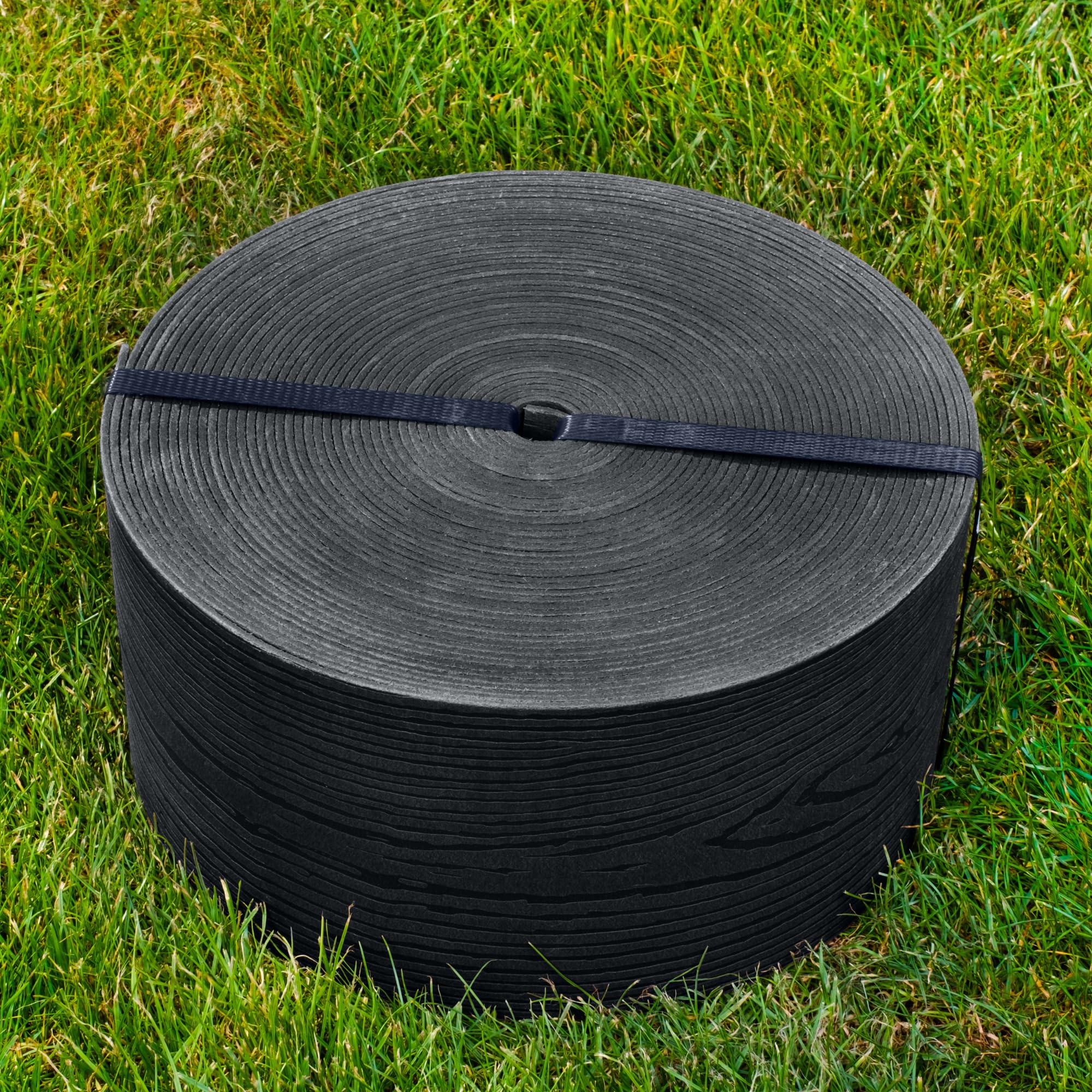 UNIGARDIA Flexible Lawn Edging 10 m - Height 13 cm, Thickness 3 mm - Plastic Grass Border & Flower Bed Garden Edging - Easy to use, UV resistant, Black with Wooden Design