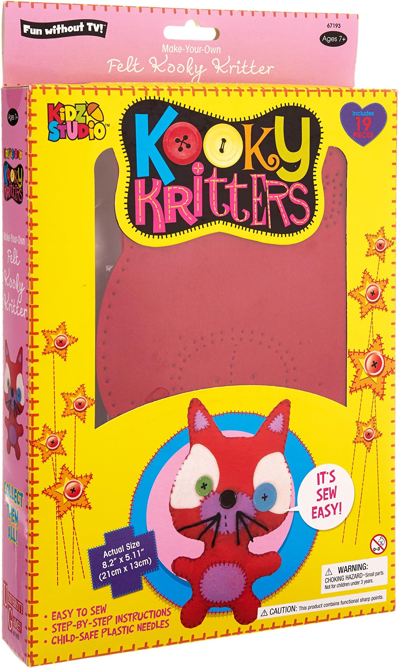 My Studio Girl Kooky Kritter Cat Make Your Own Funny Felt