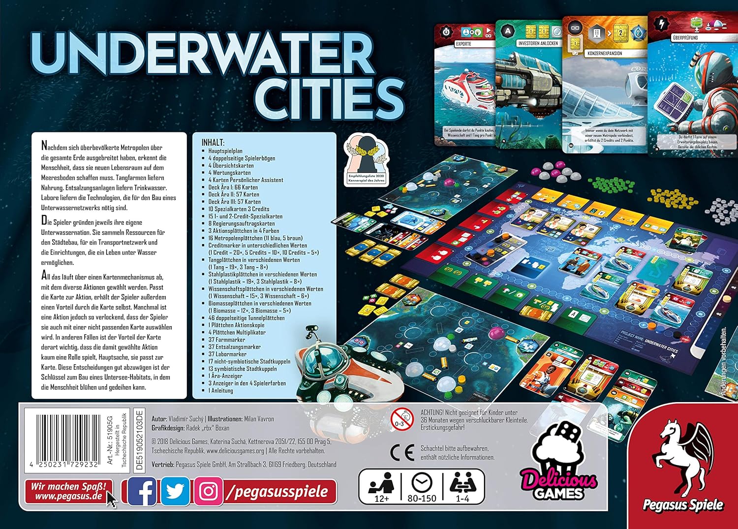 Pegasus Spiele 51905G Underwater Cities (German Edition) Recommended Connoisseur Game 2020, Multicoloured - Image 4