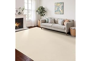 CHAMPLANT Washable Area Rug 6x9 Feet White Non Slip Living Room Kitchen Rugs Indoor Entryway Rug Floor Carpet for Dining Livi
