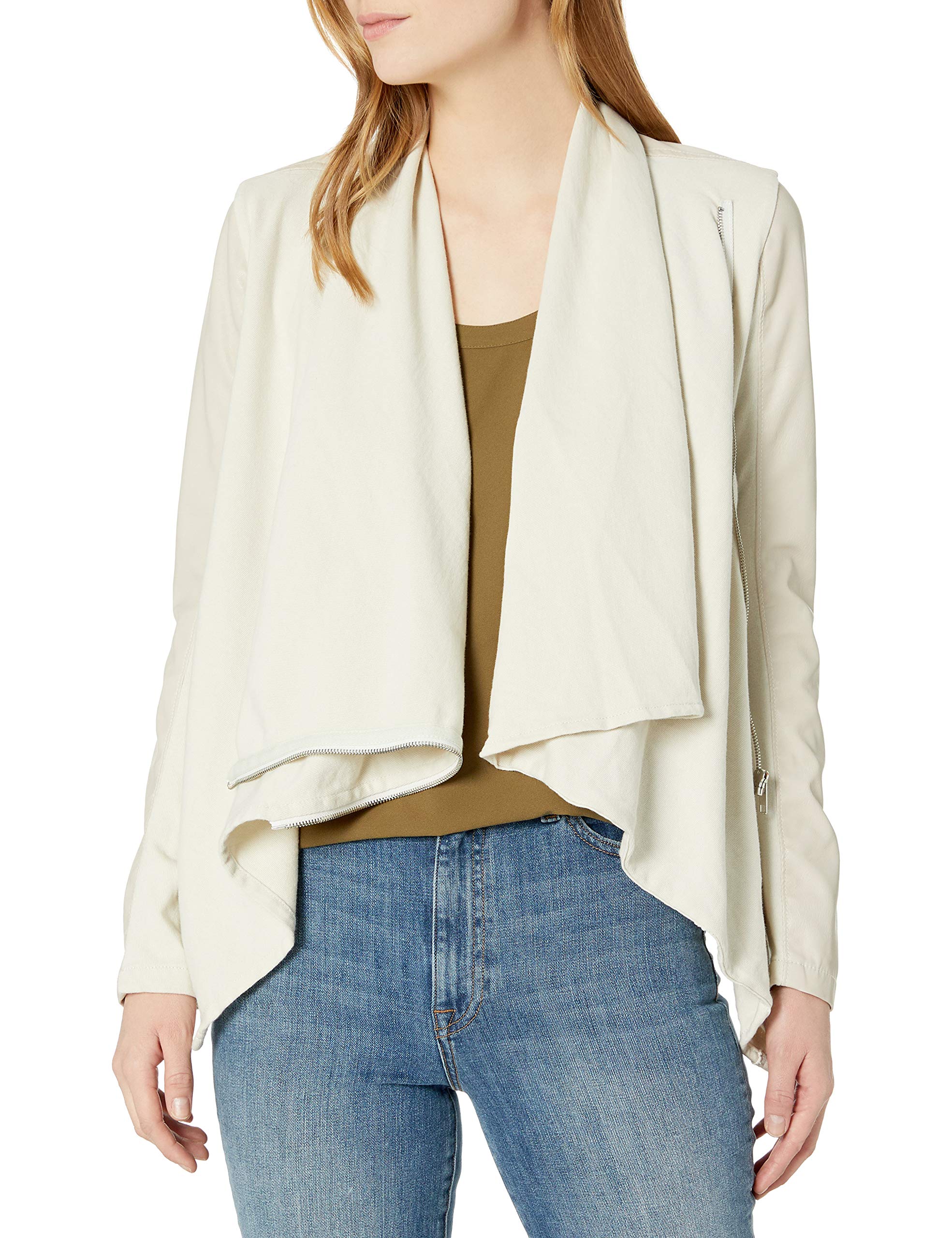 Womens Faux-Leather and Knit Jacket