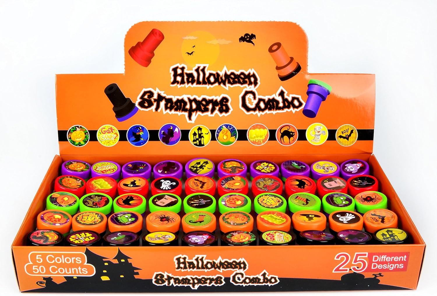 JOYIN 50 Pieces Halloween Assorted Stamps for Kids Self-Ink Stamps (25 DIFFERENT Designs, Plastic Stamps - Image 4