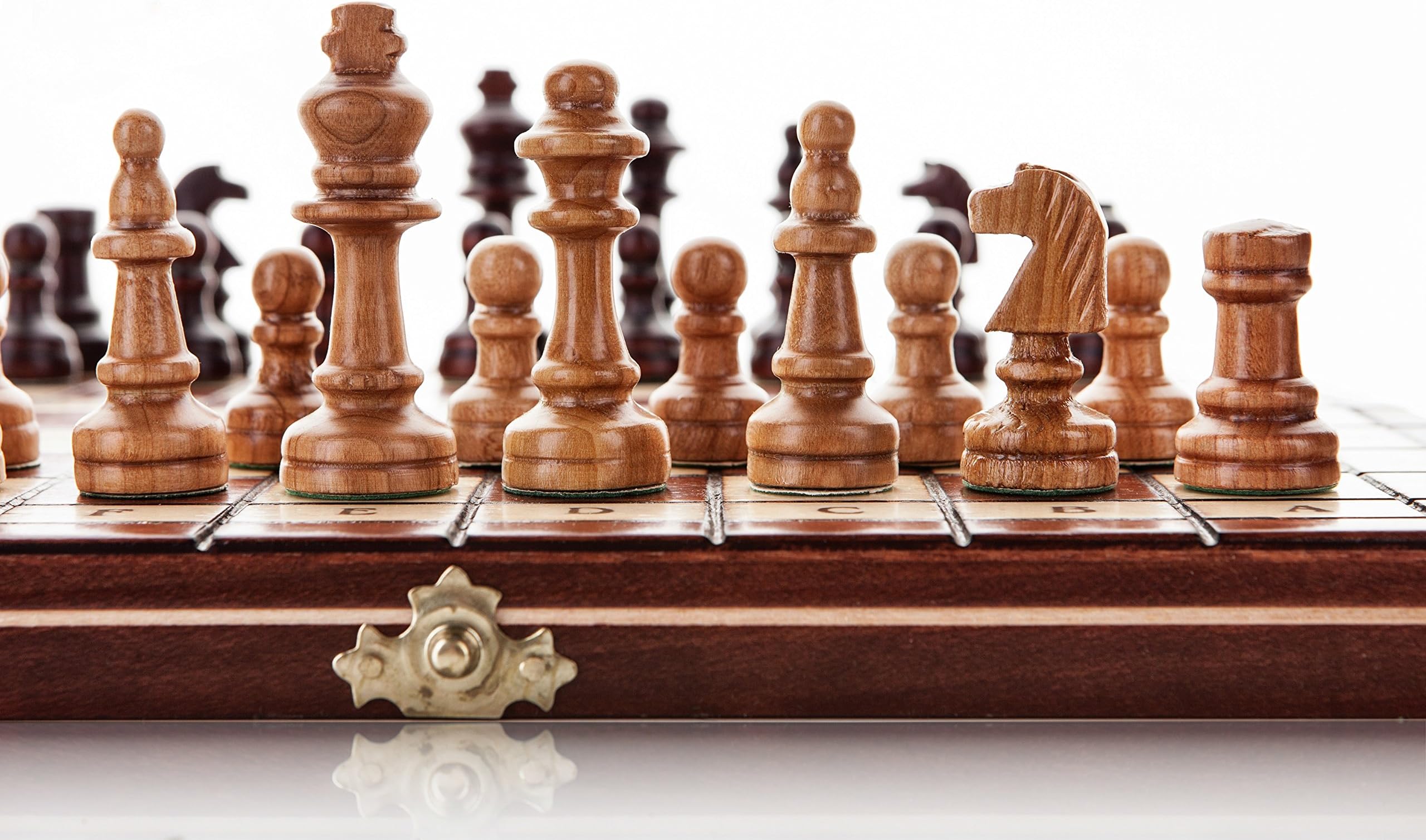 Unique cherry / 30 cm Handcrafted Wooden Chess Set