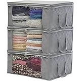 Sorbus Foldable Storage Bag Organizers, Large Clear Window & Carry Handles, Great for Clothes, Blankets, Closets, Bedrooms, and more