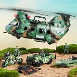 JOYIN Jumbo Military Transport Helicopter Toy Set w/ Truck, Kayak, Motorcycle, view 8