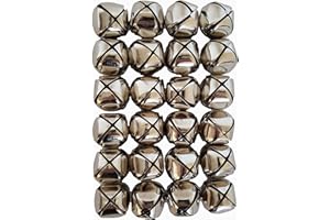 DONDOR Jingle Bells 1 1/4 inch (24 Piece Pack, Silver)