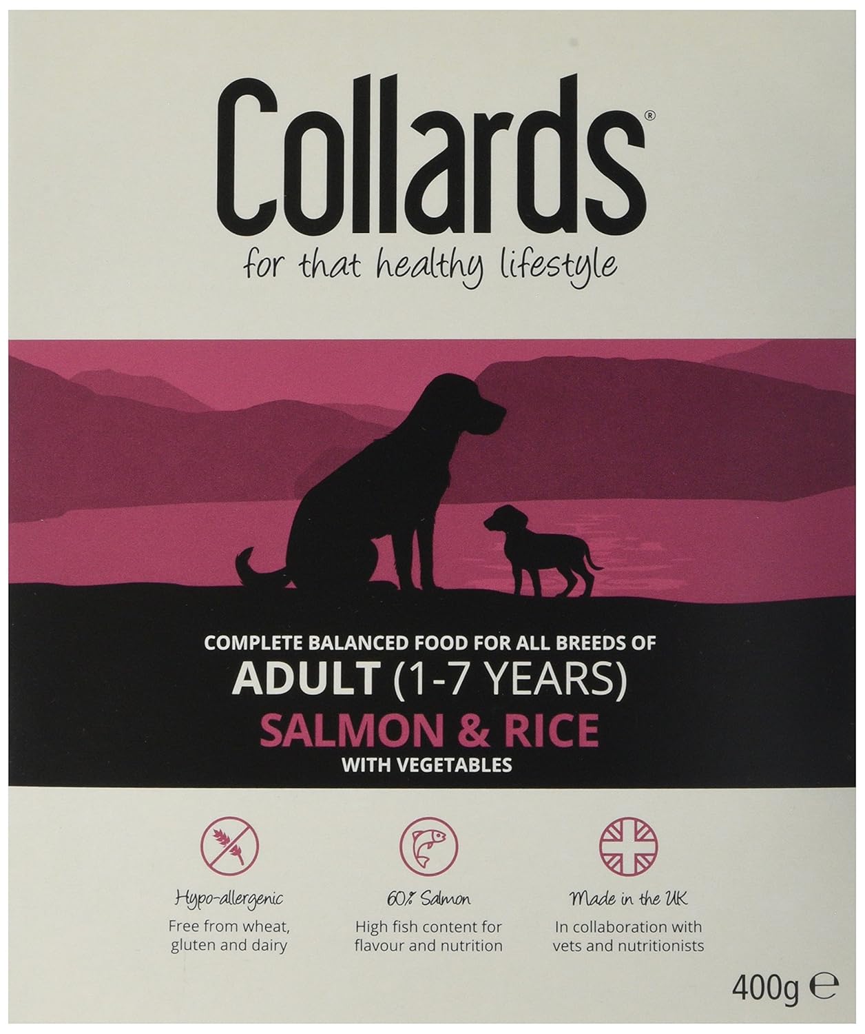 Collards Adult Complete Wet Dog Food Salmon Rice and Vegetables, 10 x