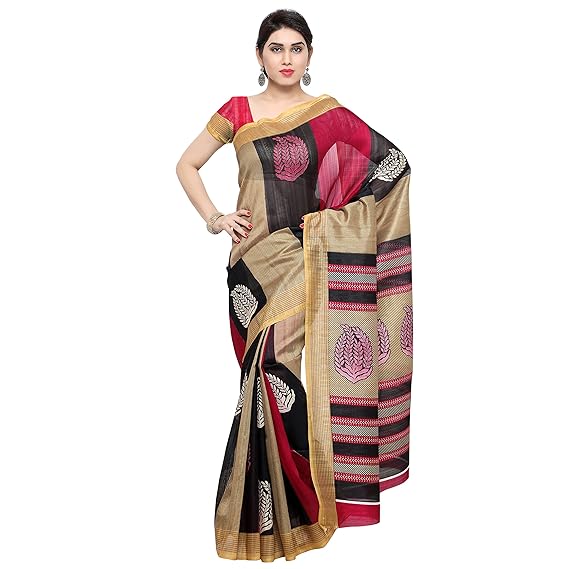 Oomph! Womens Art Silk Saree with Blouse Piece