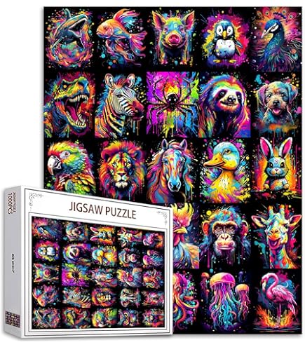 Tucocoo 1000-Piece Graffiti Monkey Jigsaw Puzzle - Colorful Animal Art For Adults & Families