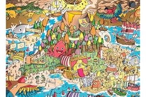 Cross & Glory Puzzles: Scurvy Scallywags: Pirate Festival Fun, Whimsical 1000 Piece Jigsaw Puzzle, Vibrant Island Adventure, Magical Puzzle Challenge, 19.25" x 26.625