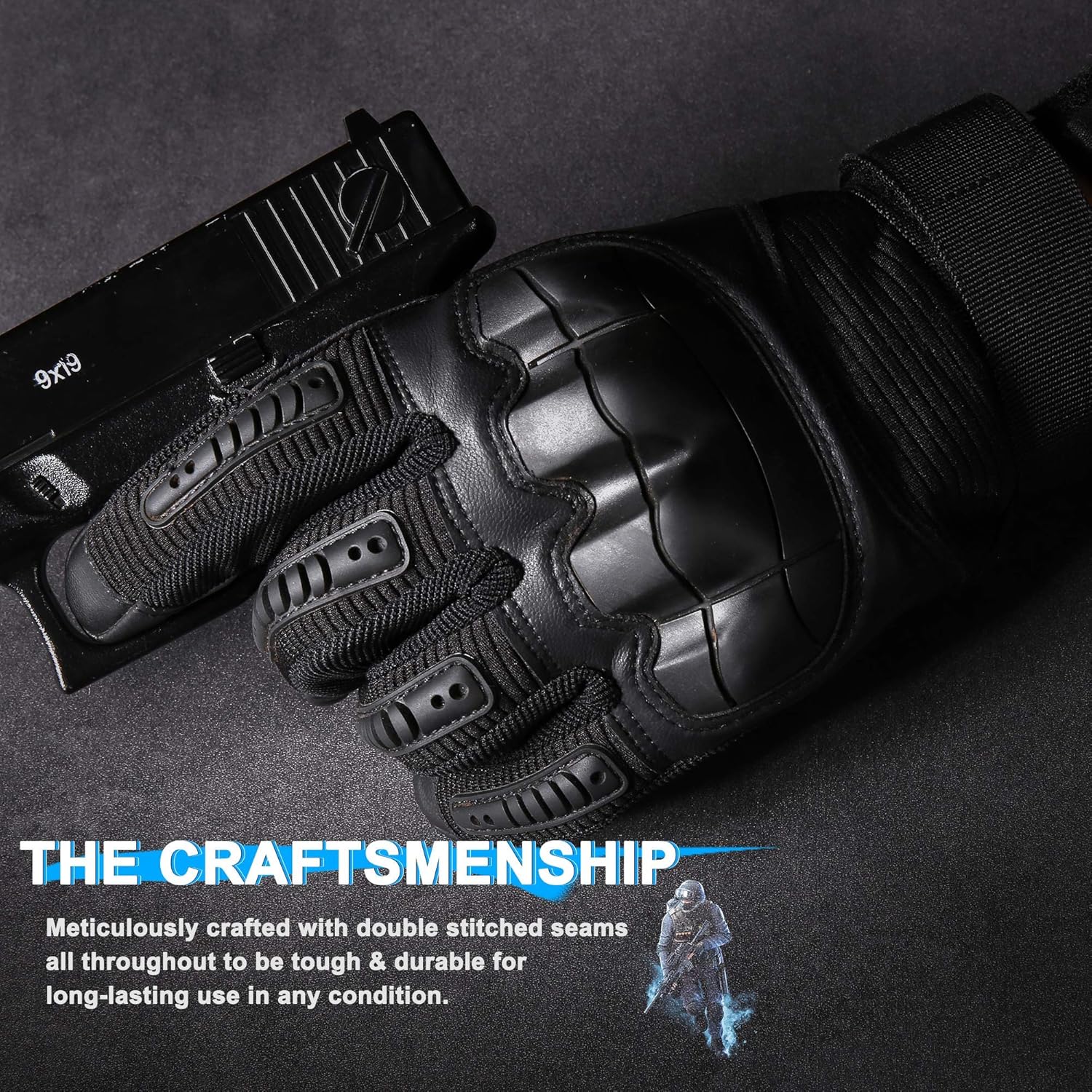 WTACTFUL Army Military Tactical Touch Screen Full Finger Gloves for Motorcycle Motorbike Hunting : Clothing