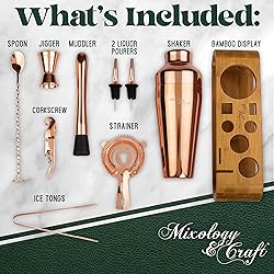 Mixology Bartender Kit: 10-Piece Bar Tool Set with