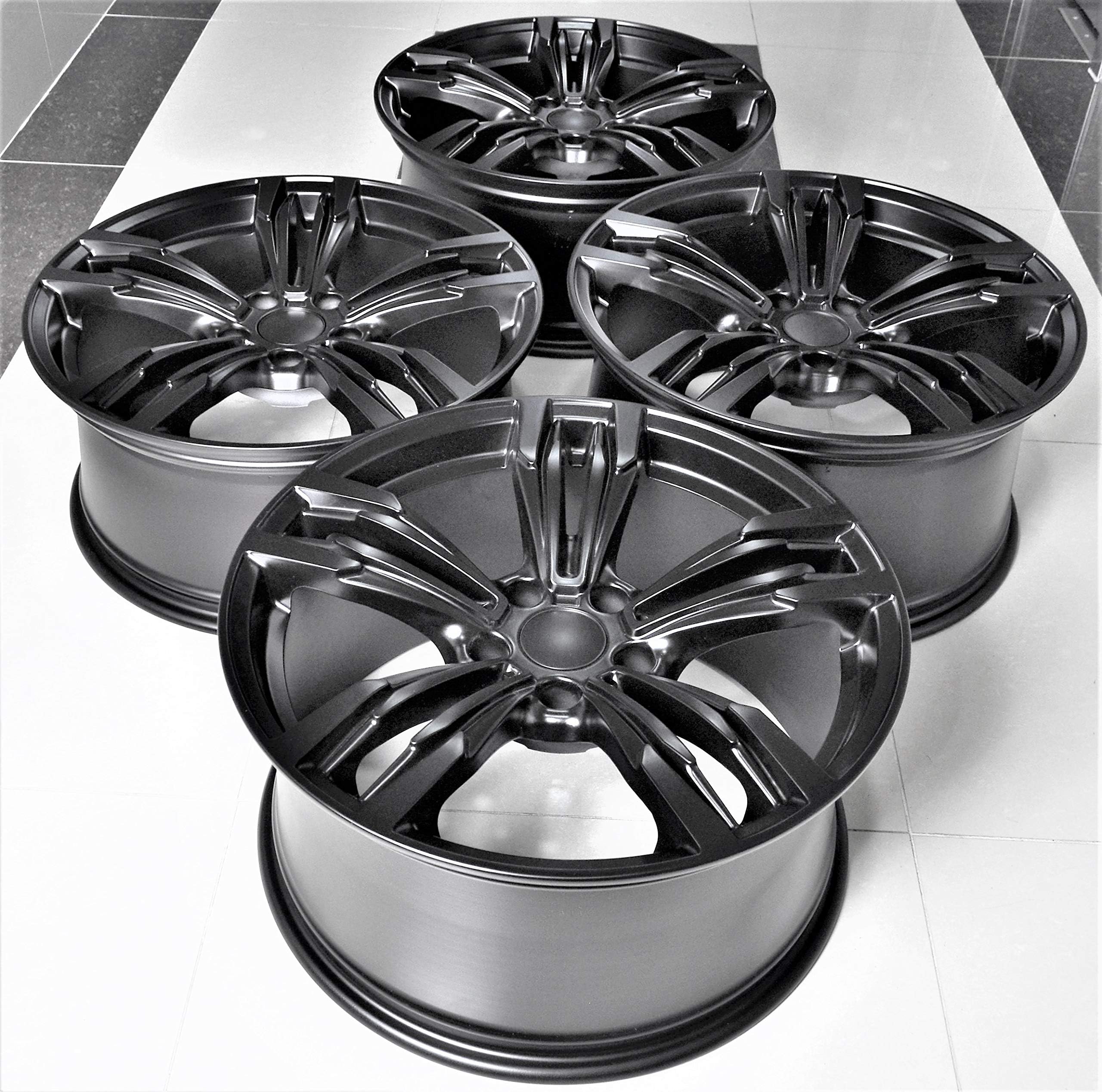 20" Inch Black Staggered Wheels Rims (Full Set of 4) fit for BMW 3 4 5 6 Series X1 X3 X4 5456 MB