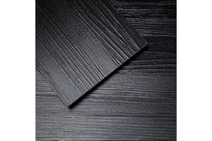 Yun-aeon Black Peel and Stick Floor Tiles 36-Pack 54 Sq Ft Black Stripe Self Adhesive Wood Grain Planks Removable Vinyl Flooring Art Deco for Bedroom Living Room