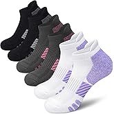 WISVOOO Ankle Socks Women Anti-blister Breathable Running Athletic Cushioned Socks 3/6 Pairs