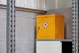 The Workplace Depot Hazardous Storage Cabinet Yellow Steel COSHH School Lab view 2
