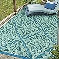 Lahome Waterproof Outdoor Rug 6x9 ft, Reversible Plastic Straw Patio Rug for Camping, RV Mat Outside, Indoor Outdoor Carpet f
