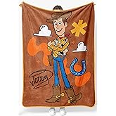Jay Franco Plush Throw Blanket – 46" x 60" Inches Kids Hero Soft & Cozy Fleece Throw for Bedroom & Couch Décor, Official Licensed Product, Brown - Toy Story Woody