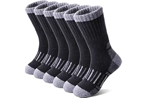NOCIN COLOR Kids Merino Wool Hiking Socks Boys Girls Toddlers Thermal Winter Warm Boot Thick Cushion Gift Socks 6 Pairs