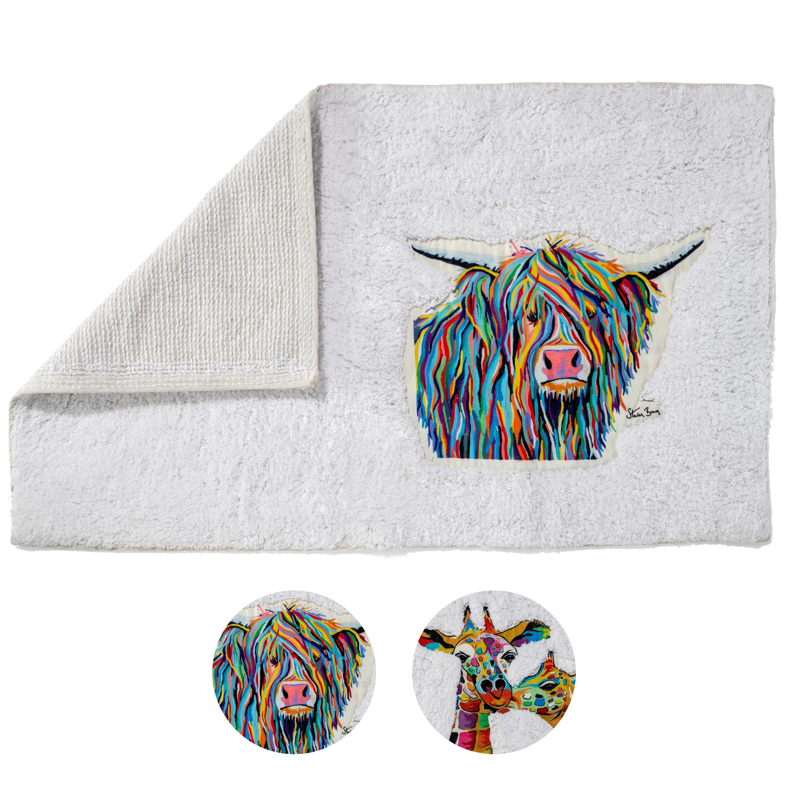 Croydex Art by Steven Brown Angus McCoo Bath Rug, Non-Slip Backing, Applique