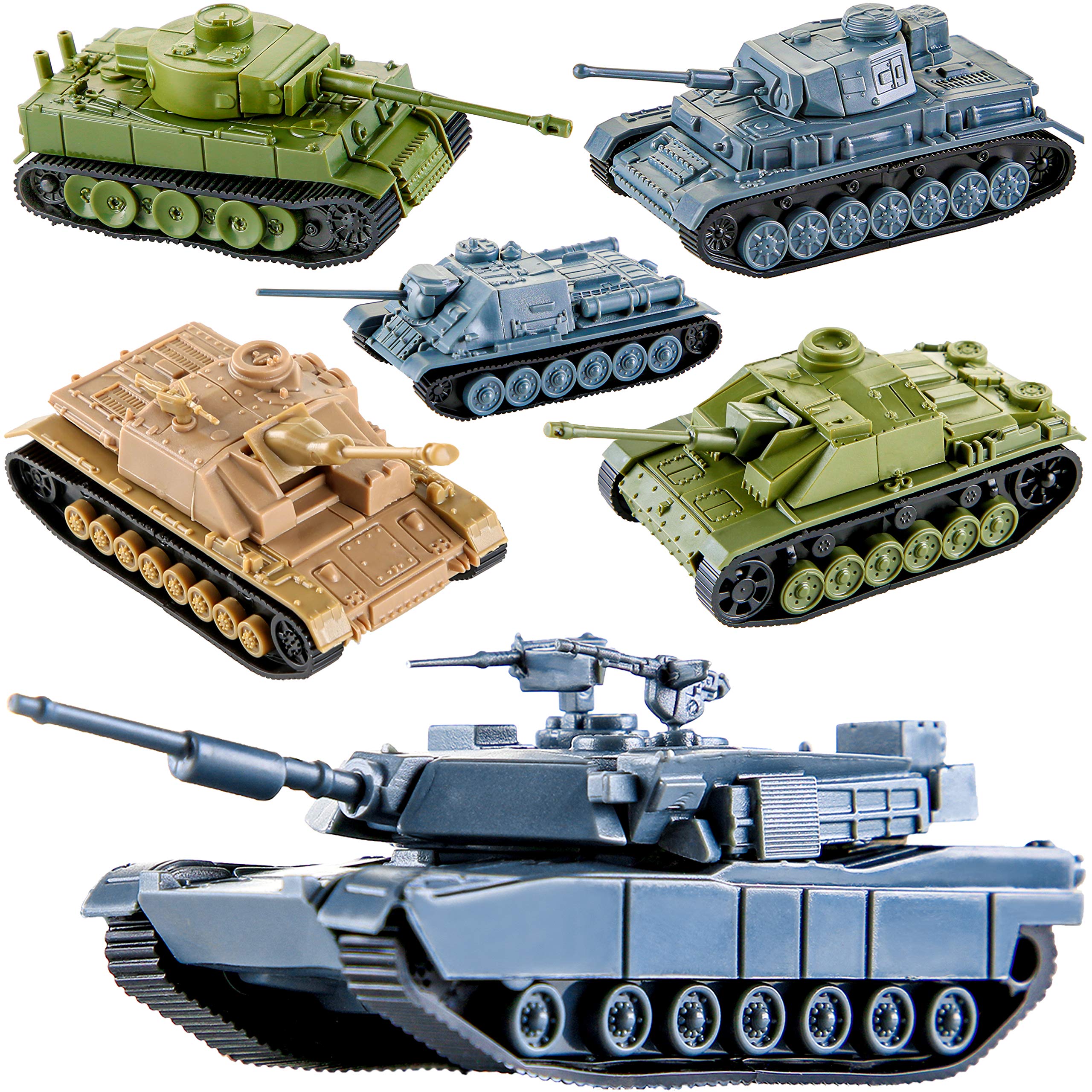 Buy PROLOSO 6 Pcs Plastic Army Toy Tanks Playset German/US/Soviet Tank
