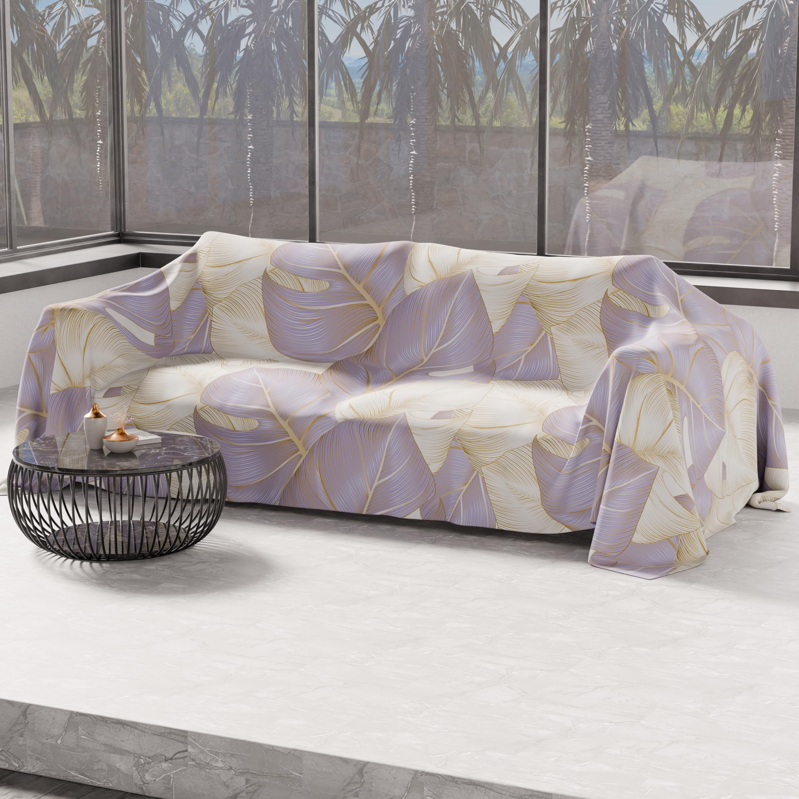 PETTI Artigiani Italiani - Single Bedspread Spring Summer Lightweight Single Blanket, Bed Sheet Bedspread, Tropical Lilac 100% Made in Italy