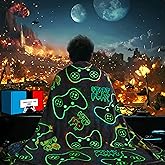 Glow in The Dark Gaming Blanket 60"x80" Gamer Controller Throw Blanket, Valentines Day Gift Gaming Gifts Toys for Kids Teen Son Boys, Soft Gaming Blanket Gamepad Presents Game Decor Blankets