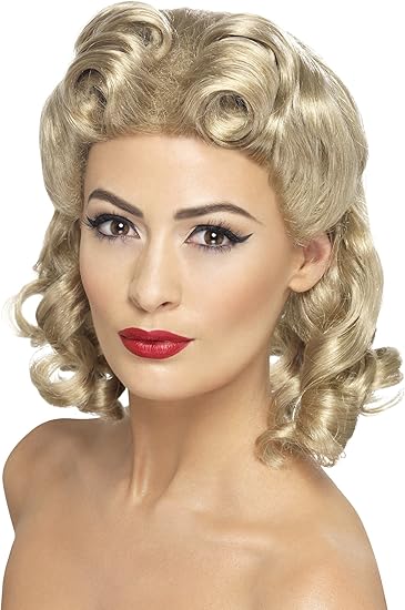 Smiffys Women S 40 S Style Blonde Shoulder Length Wig With Curls