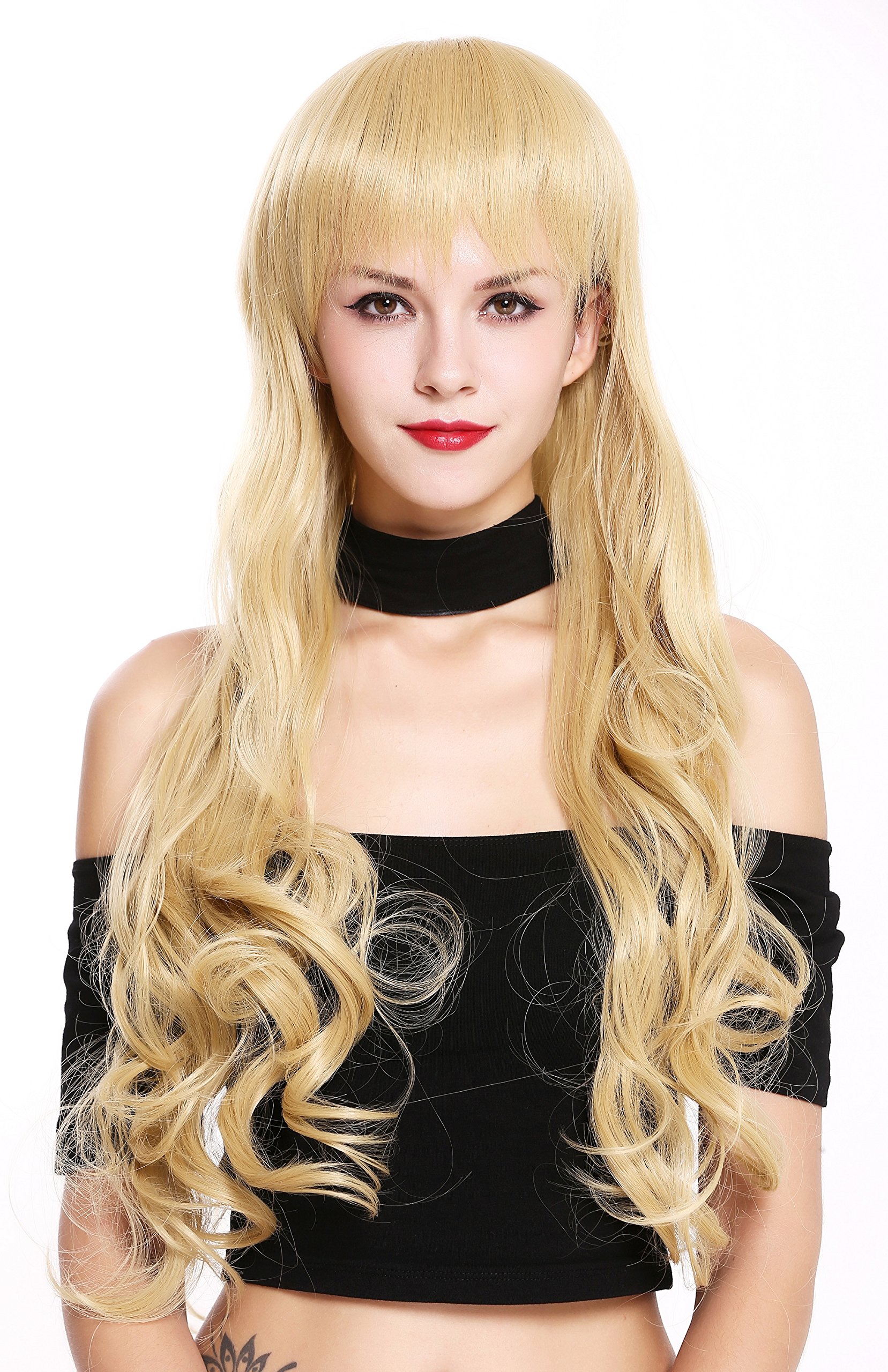 WIG ME UP - 6057-24B Lady Quality Wig long curled tips frayed wild fringe Golden Blond