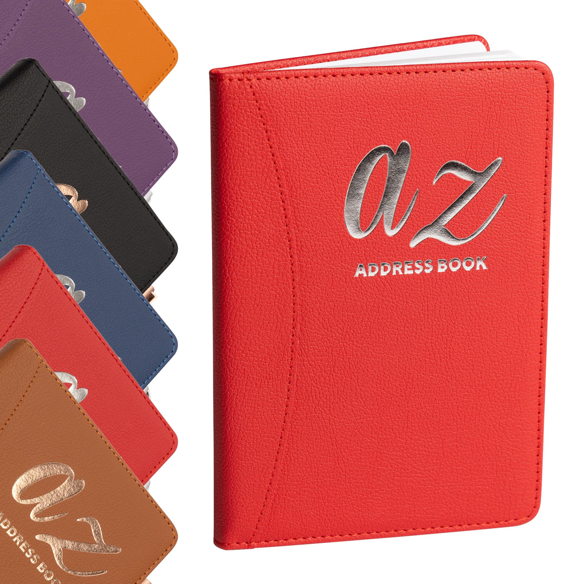 A to Z Telephone Address Book A-Z Index Hard Back Cover with Pen Address Book Home Office Work (Red)