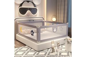 CuteBear Bed Rails for Toddlers - 60" 70" 80" Extra Long Baby Bed Rail Guard (3 Sides: Perfect for King Bed, Include 3 Sides)