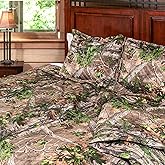 Northwest Realtree Full/Queen Size 1 Comforter and 2 Sham Set, All Seasons, Men and Women Soft Cabin Bedding, Xtra Green Camo
