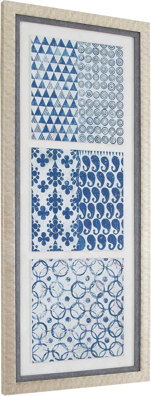 Amazon Com Stone Beam Boho Blue 3 Tile Wall Art Tryptych Ii