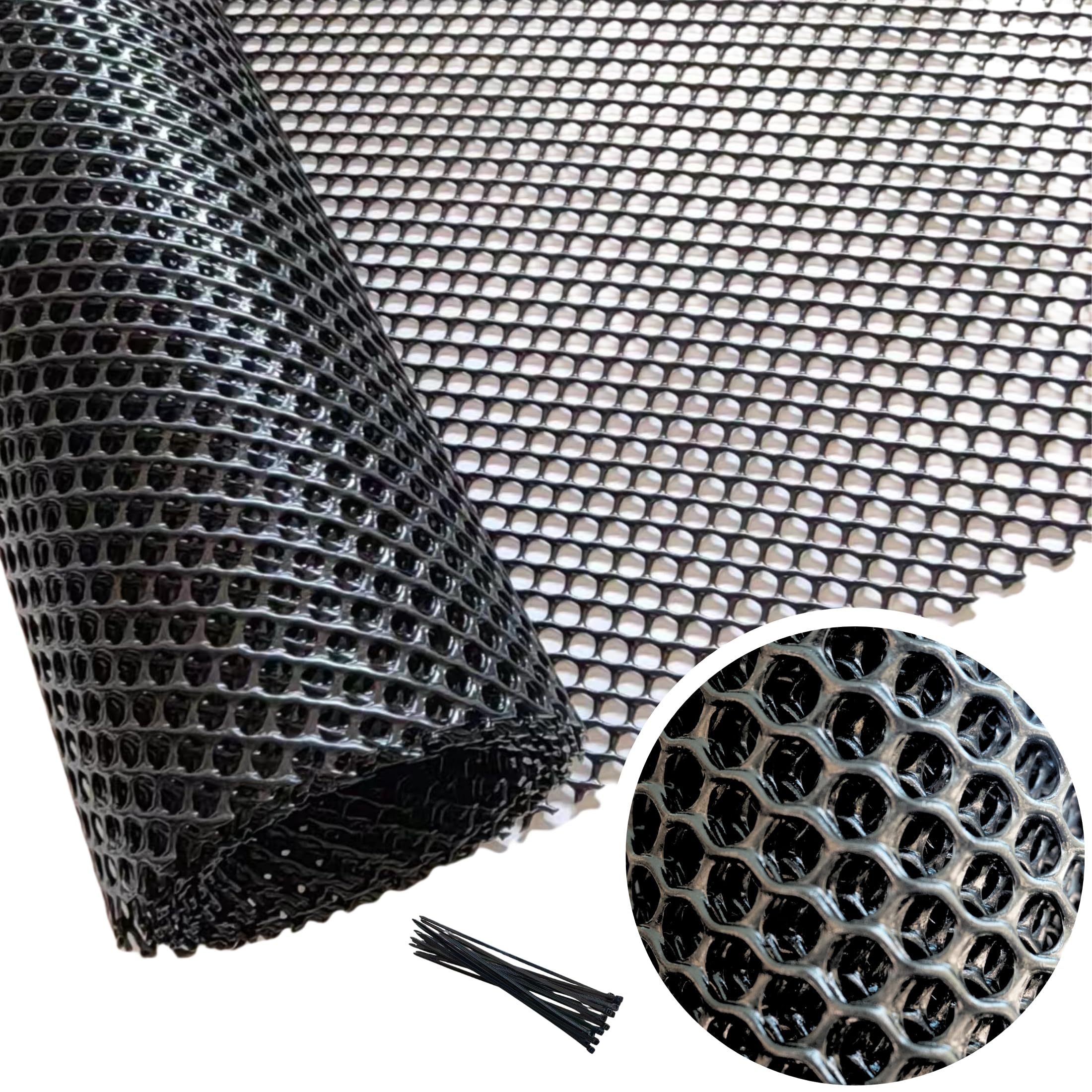 Photo 1 of PotatoLife Plastic Wire Mesh Fence, 15.7IN x 10FT, Chicken Wire, Balcony Fence for Pets, Poultry, Garden, Tree Support, Plant Protector, Durable Material, with Free Zip Ties