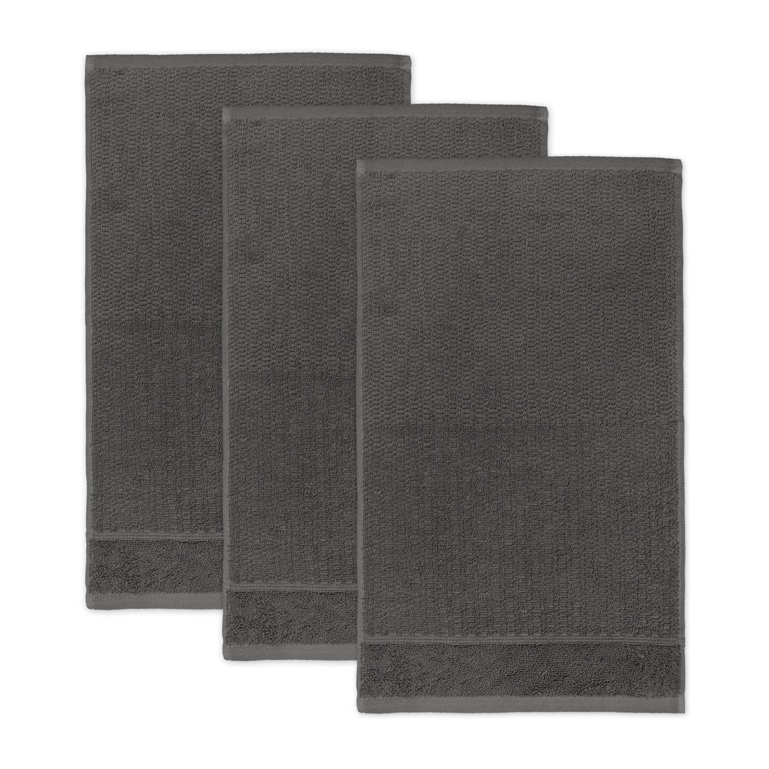 Frottana Pearl guest towel 30 x 50 cm made of 100% cotton, graphite 3er set