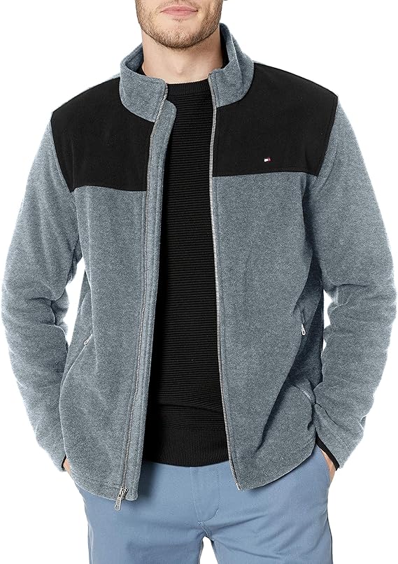Tommy Hilfiger Men's Classic Zip Front Polar Fleece Jacket at Amazon