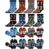 Eurzom 8 Pairs Funny Movie Socks for Men Novelty Film Cotton Crew Sock Birthday Gift for Movie Lovers