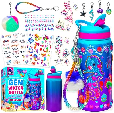 Purple Ladybug Mermaid Water Bottle Craft Kit for Kids 4 5 6 7 8 Years