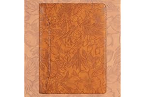GZRHKJ Patterned Leather Portfolio,10.5×14 inch padfolio with 3 Ring Binder，Bussiness Portfolio with A4 Letter Size Clipboard ，Leather padfolio for Men and Women（Brown）