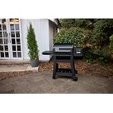 Weber Works&trade; Pellet Side Table with 2-Sided Cutting Board | Durable Steel Table Attaches to Searwood&reg; &amp; Weber Smoque&trade;, Cutting Board with Juice Groove, Fits Weber Works&trade; Accessories