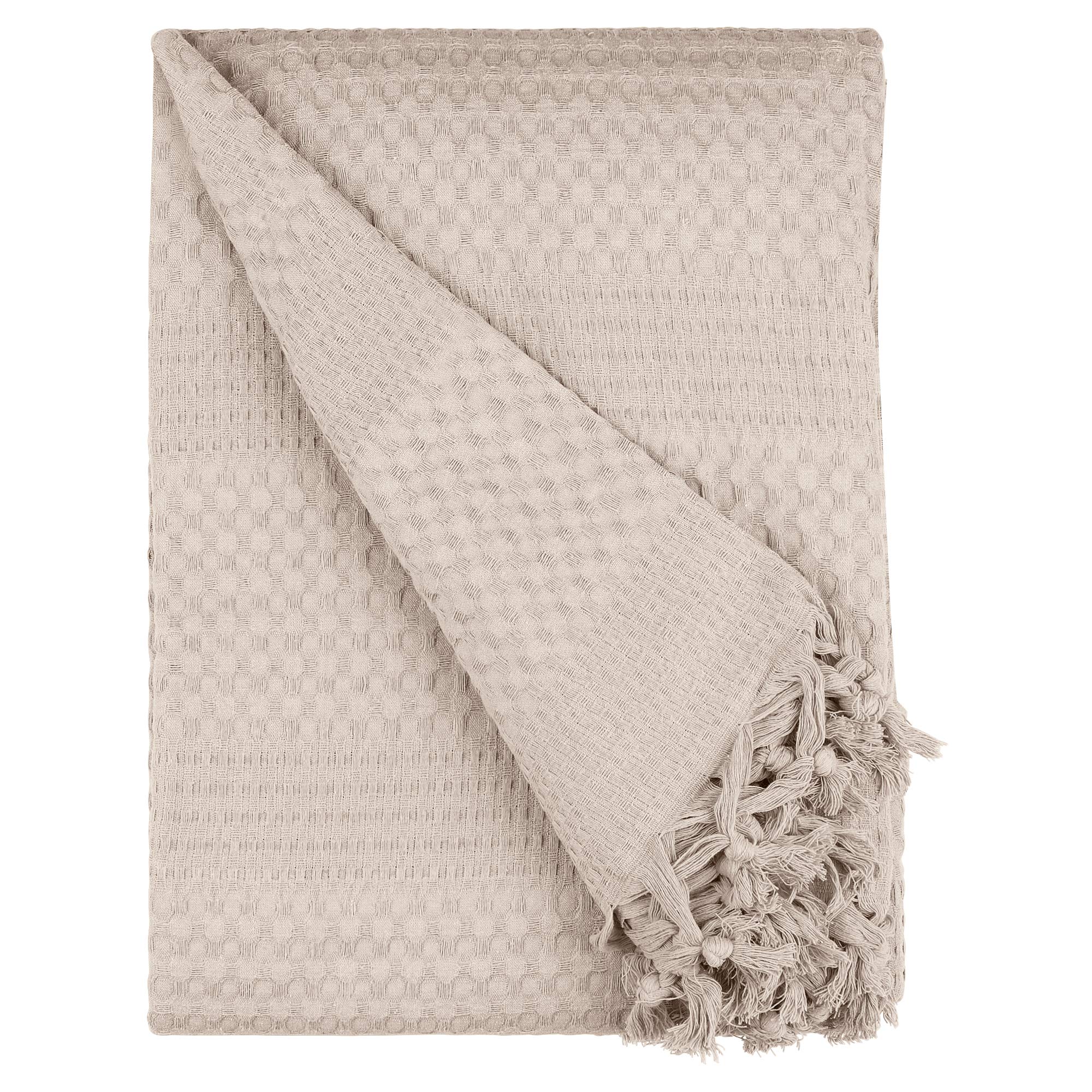 BOHORIA® Urban Loft Waffle Look Bedspread, Extra Large, 220 x 240 cm, 100% Cotton Oeko-Tex® Throw for Sofa, Armchair & Bed, Sofa, Blanket, Wool Blanket (The Urban Loft) (Sepia)