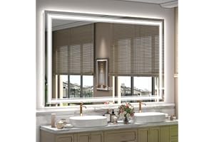 GOLOMO 55x36 inch Large LED Mirror for Bathroom, Lighted Vanity Mirror for Wall, Dimmable, Anti-Fog, Shatter-Proof, ETL Listed (Front Lights + Backlit)