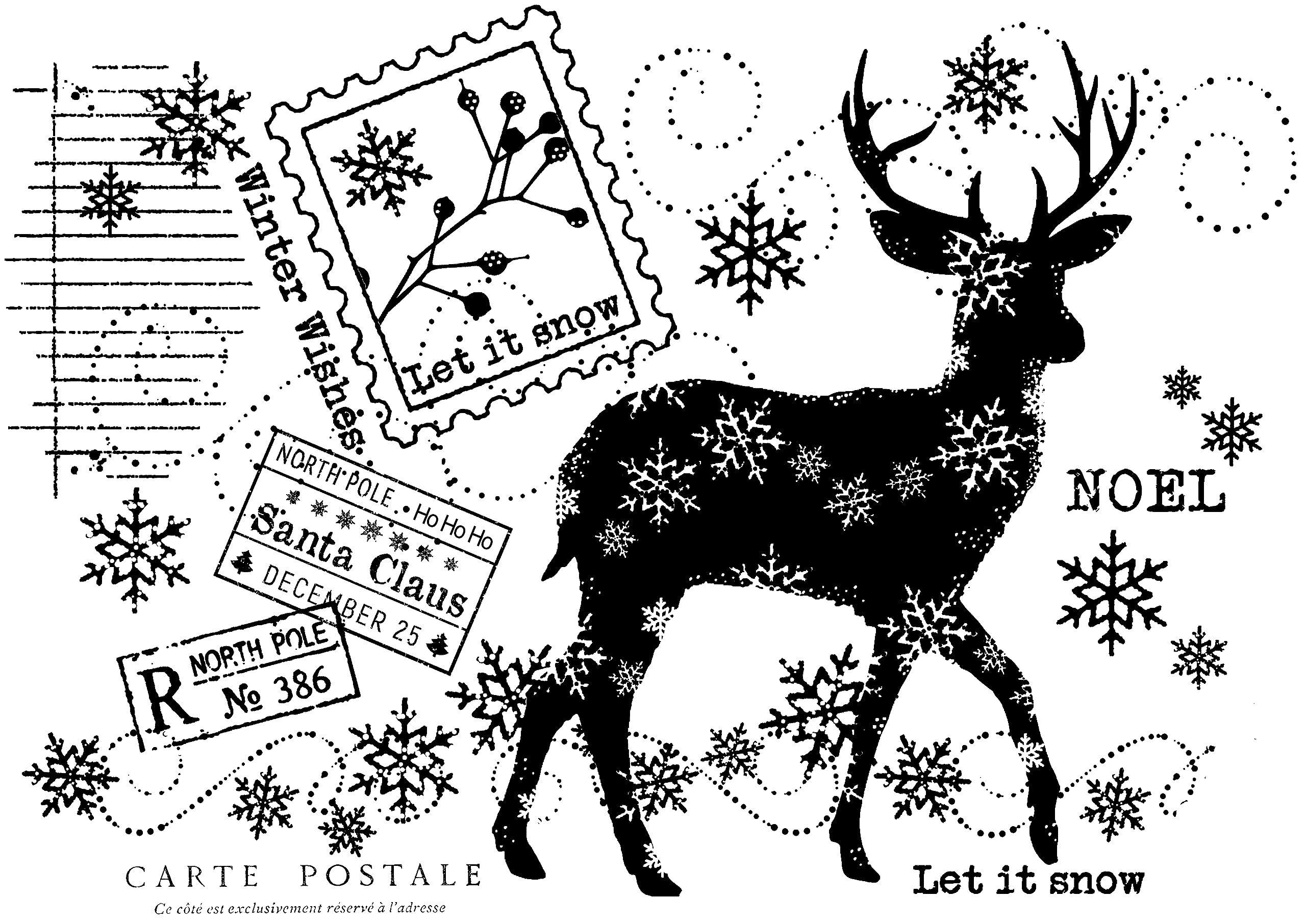 Woodware Stamp Set-Winter Reindeer, 4 x 6 in
