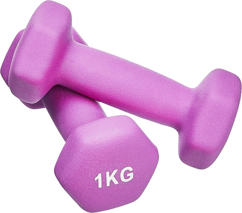 Paire d'haltères en néoprène 8 kg, lot de 2 (4 kg), Gris
