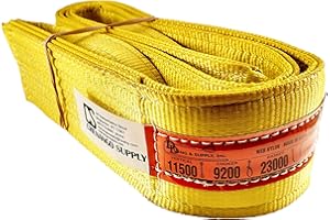 DD SLING & SUPPLY, INC. DD Sling. Multiple Sizes in Listing (Made in The USA) 4" x 8', 2 Ply, Nylon Lifting Slings, Eye & Eye, Heavy Duty (900 Webbing), 11,500 lbs Vertical, 9,200 Choker lbs, 23,000 lbs Basket (4"x8')
