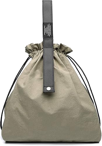 Amazon グッシオ 鞄の職人手作り 巾着型 エコバッグ コンパクト収納 コンビニサイズ 綿麻素材 手提げ 肩掛け 2way仕様 折りたたみ 携帯便利 おしゃれ グリーン エコバッグ 買い物バッグ