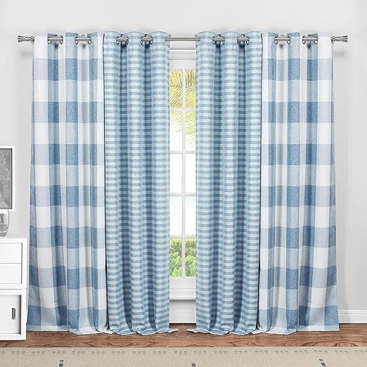 Amazon Com Window Treatment 4pc Set Decor 2 Blackout 2 Faux