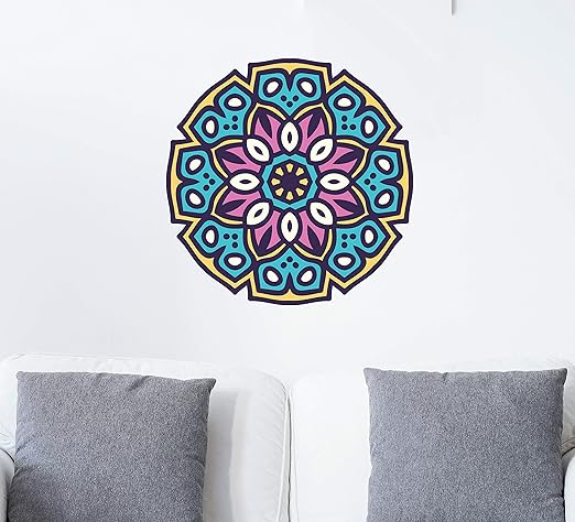 Amazon Com Mandala Wall Decal Indian Lotus Vinyl Design Yoga