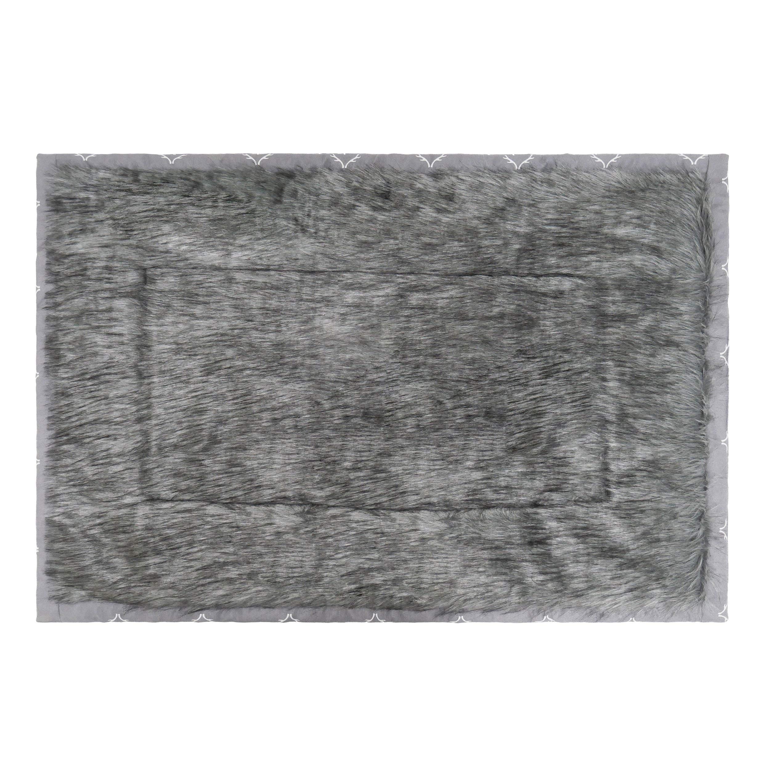 Rosewood Wolf and Tiger Supersoft Dog Blanket - Grey Antler Hygge Print